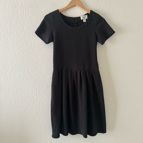 Ganni Fit and Flare Skater Textured Mini Dress Black - Picture 2 of 5